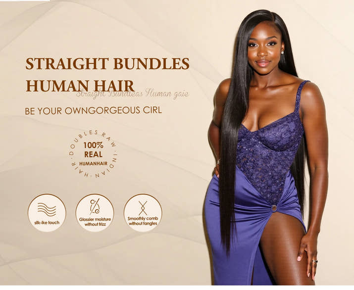 100% Human Hair 36 40 Inch Bone Straight Raw Hair Human Hair Bundles Extensions 3 4 Bundle Black Brazilian Remy  Weave  Bundles