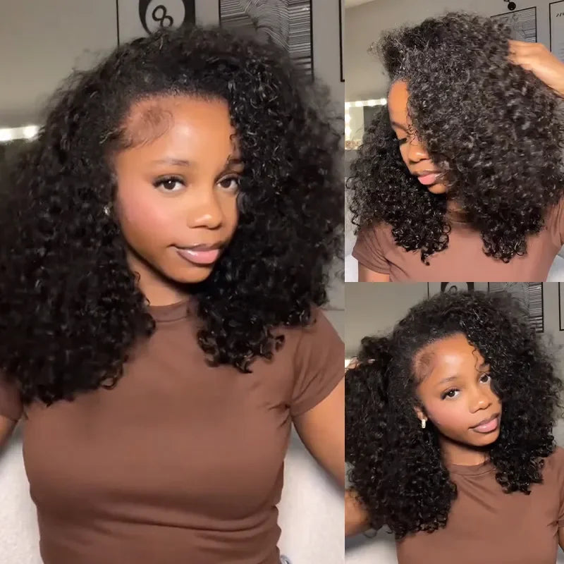 4C edges Kinky Curly Bob Wig