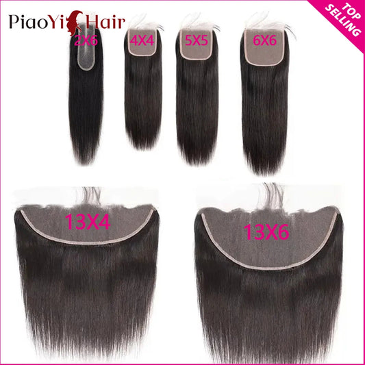 Straight 13x6 13X4 HD Lace Frontal Brazilian Human Hair Preplucked 4x4 5x5 6x6 Transparent Lace 2x6 Hd Lace Closure Human Hair