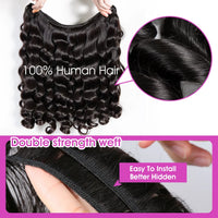 30 38 40 Inch Loose Deep Wave Double Weft Human Hair Curly Bundles Extensions Tissage Unprocessed Brazilian Hair 1 2 3 4 Weave