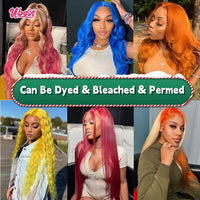 Ombre Blonde Grey Colored Body Wave 13x6 Lace Front Wigs Brazilian 250 Human Hair Transparent Glueless Wig Pre Plucked For Women