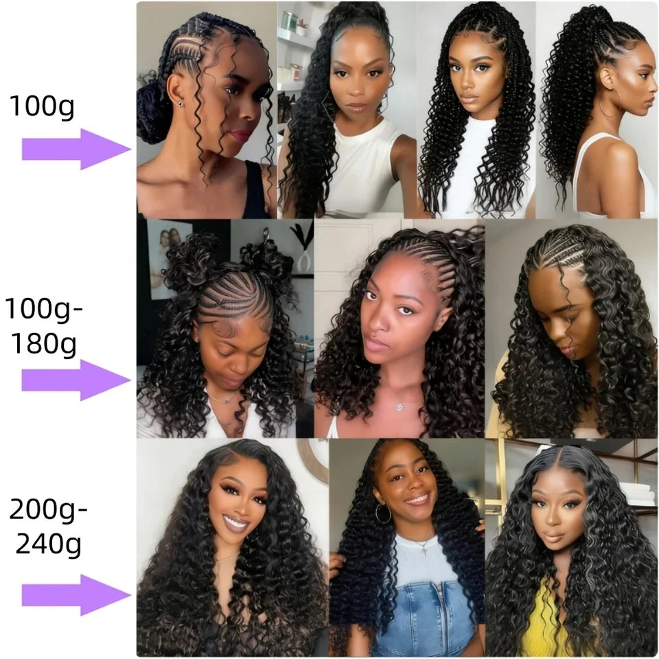 Kinky Curly Miracle Knots Human Crochet Hair 240g/Pack Invisible Pre-Separated Feather Crochet Human Hair Extensions For Women