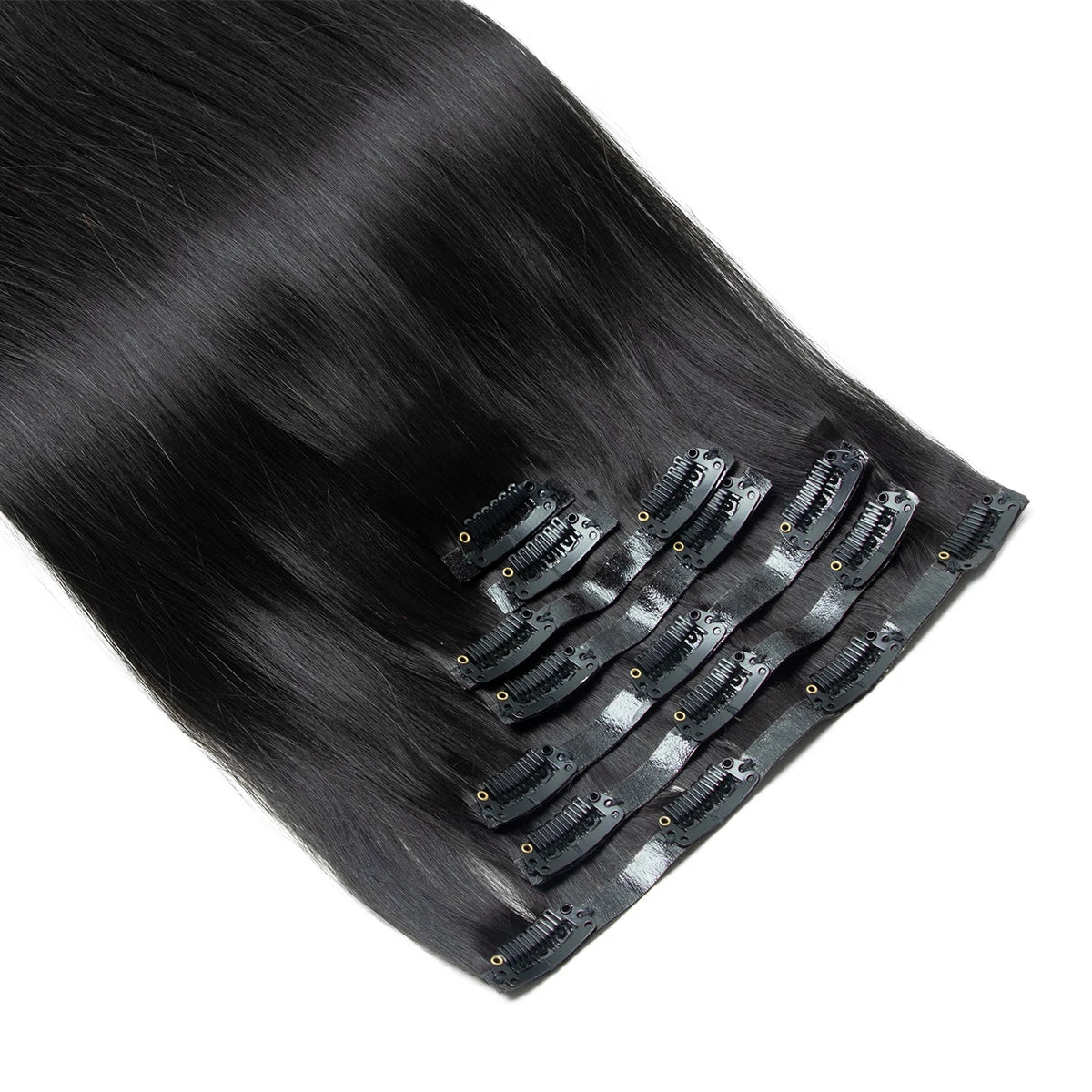 Invisible PU Weft Clip In Extension Human Hair Injected Clip in Hair Weft Machine Remy 12"-24" 7Pcs Silk Straight Clip On Hairs