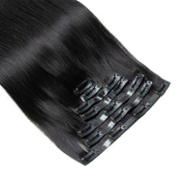 Invisible PU Weft Clip In Extension Human Hair Injected Clip in Hair Weft Machine Remy 12"-24" 7Pcs Silk Straight Clip On Hairs