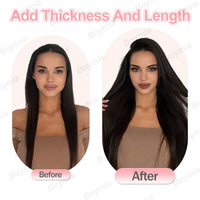 50 Strands Microlink Human Hair Extensions 100% Real Natual Microloop hair Extensions 30g Fish Line Micro Beads for Add Volume