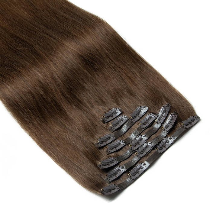 Invisible PU Weft Clip In Extension Human Hair Injected Clip in Hair Weft Machine Remy 12