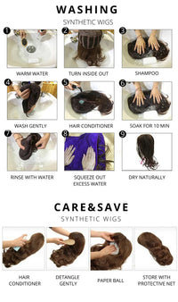 Ombre Blonde Black Synthetic Layered Wig for Lolita Cosplay Daily Party Women Long Straight Wig with Bangs