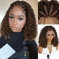 Custom Braided Curly Lace Front Wig
