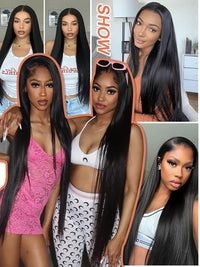Bone Straight 13x6 HD Lace Frontal Wig 5x5 Closure Glueless Wig 100% Human Hair 30 40 Inch 13x4 Transparent Lace Pre Plucked Wig