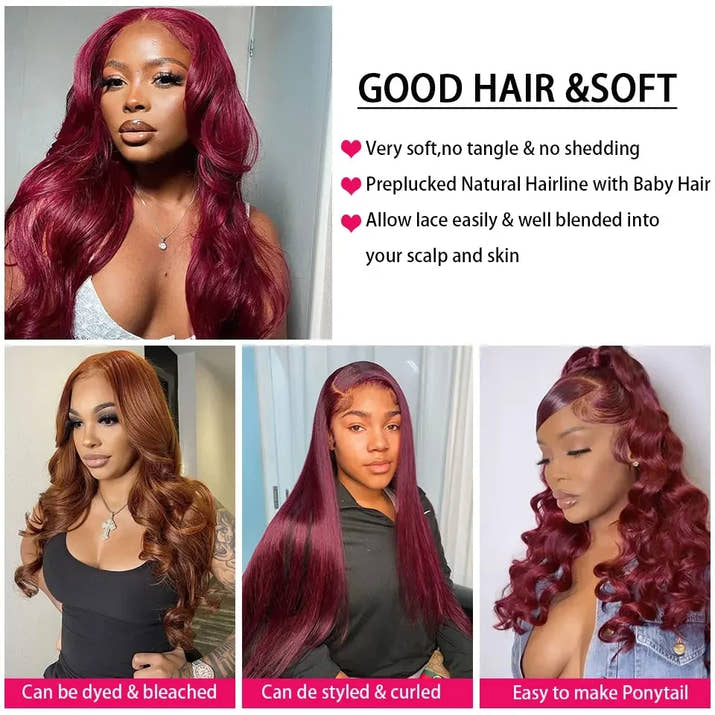 14A 99J Burgundy Body Wave Human Hair Bundles 36 38 Inch Wine Red Brazilian 100% Unprocessed Raw Hair Bundles Extension Deals