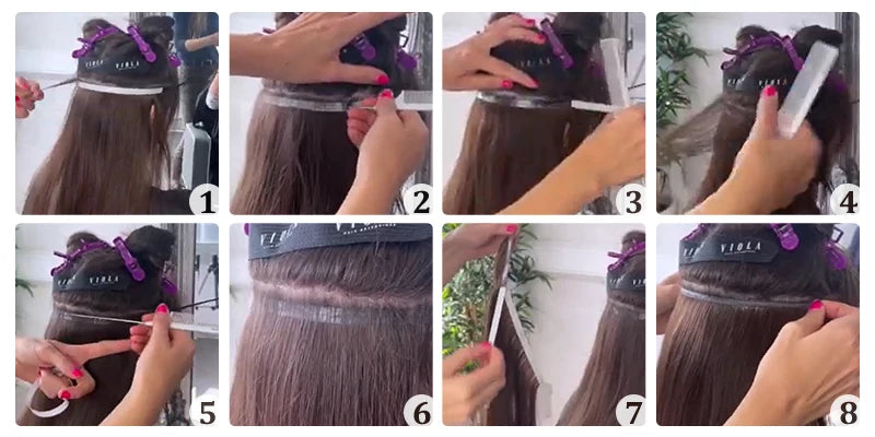 Invisible Long Tape PU Weft Human Hair Bundles Real Natural Hair Seamless & No-Glue Injected Tape In Hair Extensions Thick Ends