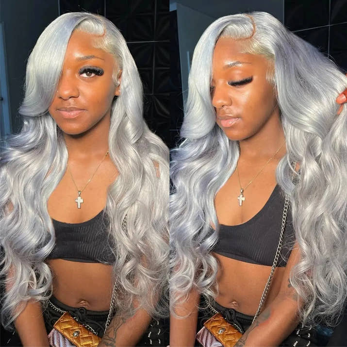 Cosplay Body Wave Silver Grey 13X4 Lace Front Wigs Human Hair 13x6 HD Lace Front Wigs Remy Brazilian 613 Colored Human Hair Wigs