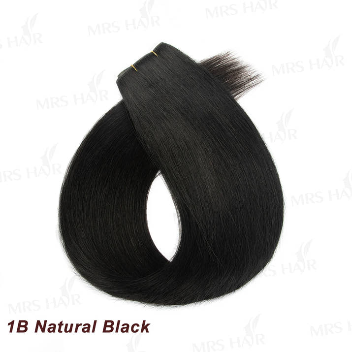 Invisible Long Tape PU Weft Human Hair Bundles Real Natural Hair Seamless & No-Glue Injected Tape In Hair Extensions Thick Ends