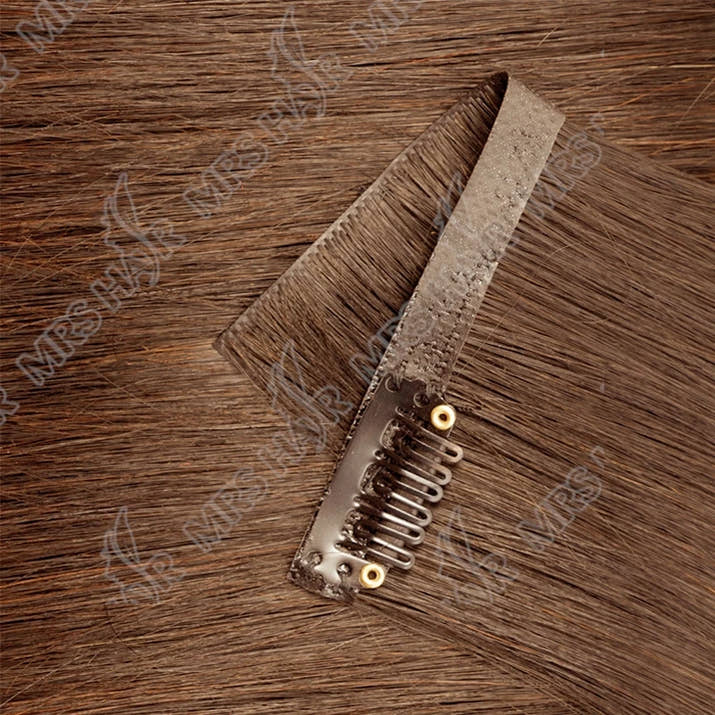 Invisible PU Clip In Hair Extension Human Hair Injected PU Tape Weft Clip in Extension 7Pcs/set 12-24inch 100G 120G Clip On Hair