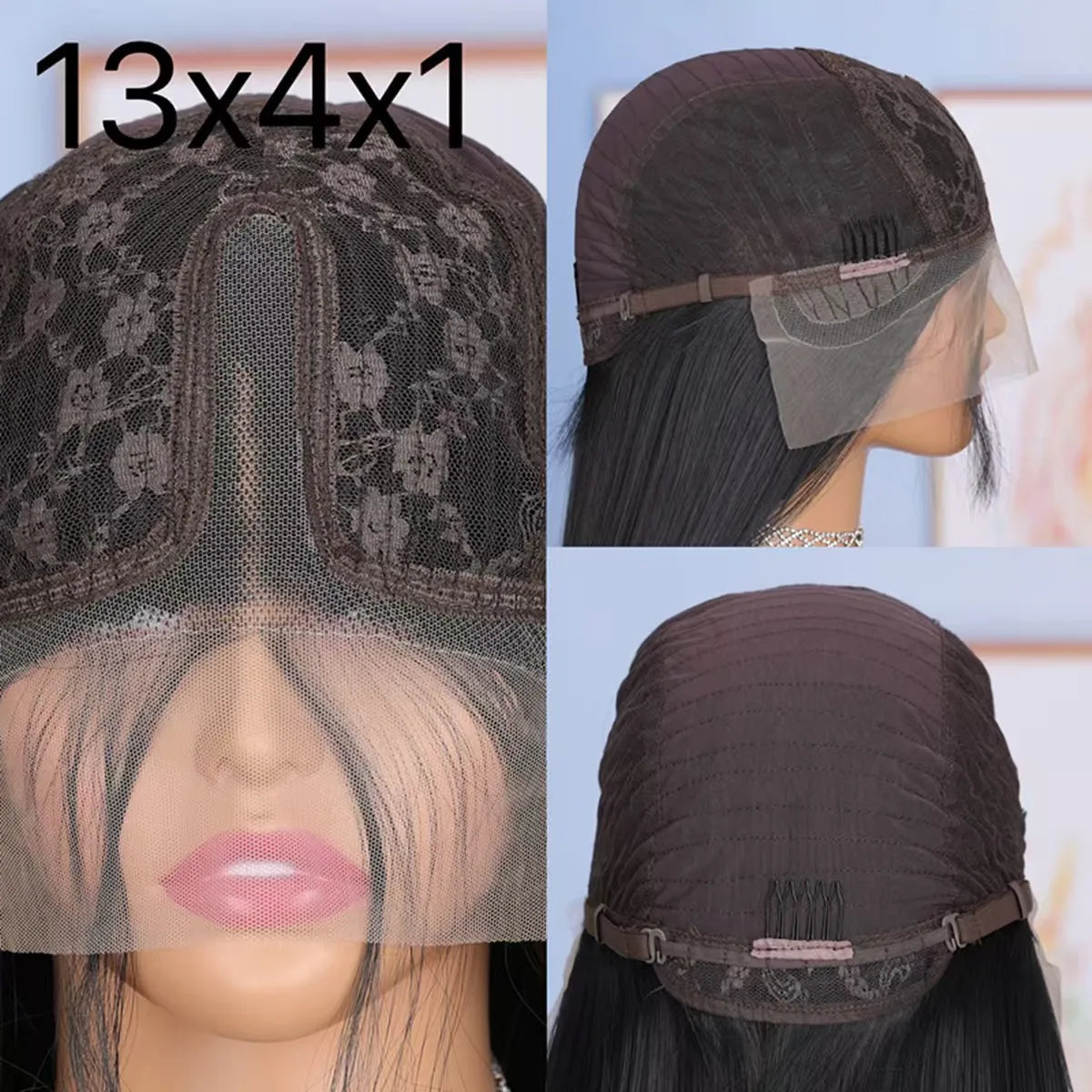 Loose Wave Brown Chocolate Color Synthetic 13X4X1 Lace Front Wig For Women Prepuck Bleach Knot Glueless Wig Heat Resistant Fiber