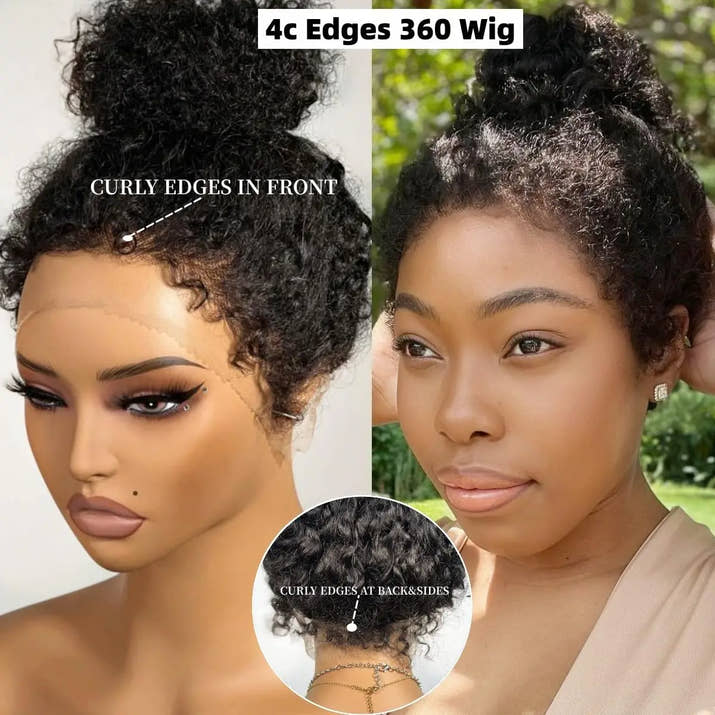 4C Kinky Curly 360 Lace Wig