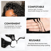 Kinky Curly Miracle Knots Human Crochet Hair 240g/Pack Invisible Pre-Separated Feather Crochet Human Hair Extensions For Women
