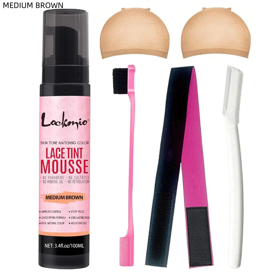 Natural Lace Tint Spray Dyed Foam Mousse for Women 100ML Wigs Mesh Skin-fitting Invisible Colorant Cosplay Wig Dye Mist