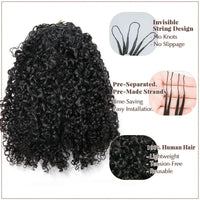 120g 240g Afro Kinky Curly Crochet Human Hair Knotless Pre-Separated Crochet Feather Hair Extensions Curly 100% Human Hair