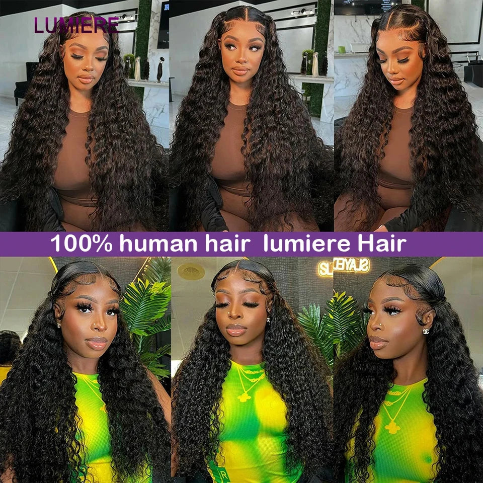 100% Virgin Afro Deep kinky Curl human hair HD Transparent Lace Front Closure with bundles
