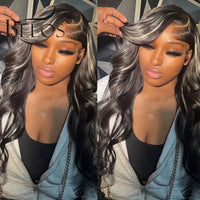 BEEOS 1B/613 Oreo Highlight 13x6 HD Lace Frontal Wig 250% Pre plucked 613 Blonde Body Wave 5x5 HD Lace Closure Wig For Women