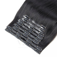 Invisible PU Weft Clip In Extension Human Hair Injected Clip in Hair Weft Machine Remy 12"-24" 7Pcs Silk Straight Clip On Hairs