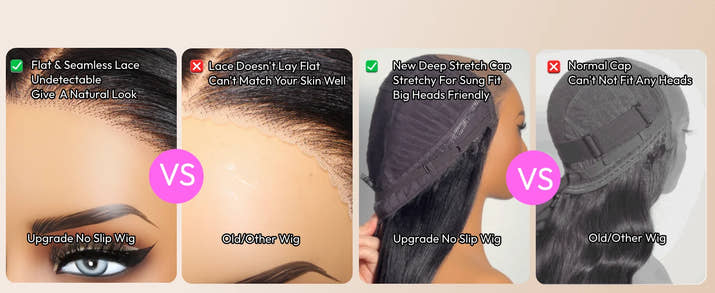 UNice Bye Bye Slip 7x5 Lace Black Cherry Pre Layered Wolf Bob Wig With Wispy Bangs & Drawstring Wear Go Glueless Human Hair Wig