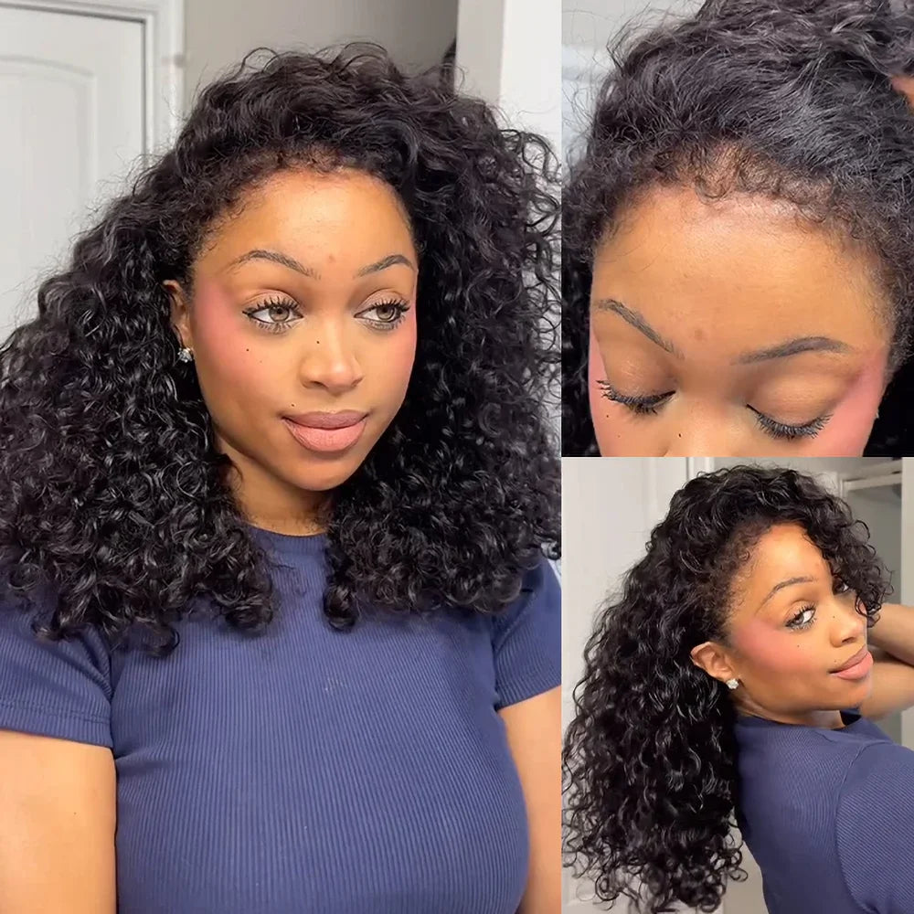 4C edges Kinky Curly Bob Wig
