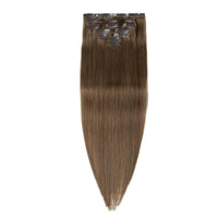 Invisible PU Clip In Hair Extension Human Hair Injected PU Tape Weft Clip in Extension 7Pcs/set 12-24inch 100G 120G Clip On Hair