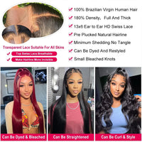250 Density 13x6 HD Bone Straight Lace Front Wigs Human Hair Brazilian 40 42 Inch Glueless Lace Frontal Human Hair Wigs For Wome