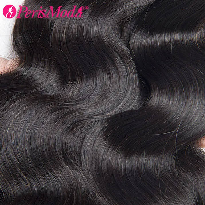 PerisModa 100% Human Hair Body Wave Bundles Human Hair Brazilian Natural Black 3/4 Bundle Deals Virgin Hair Raw Hair Extensions