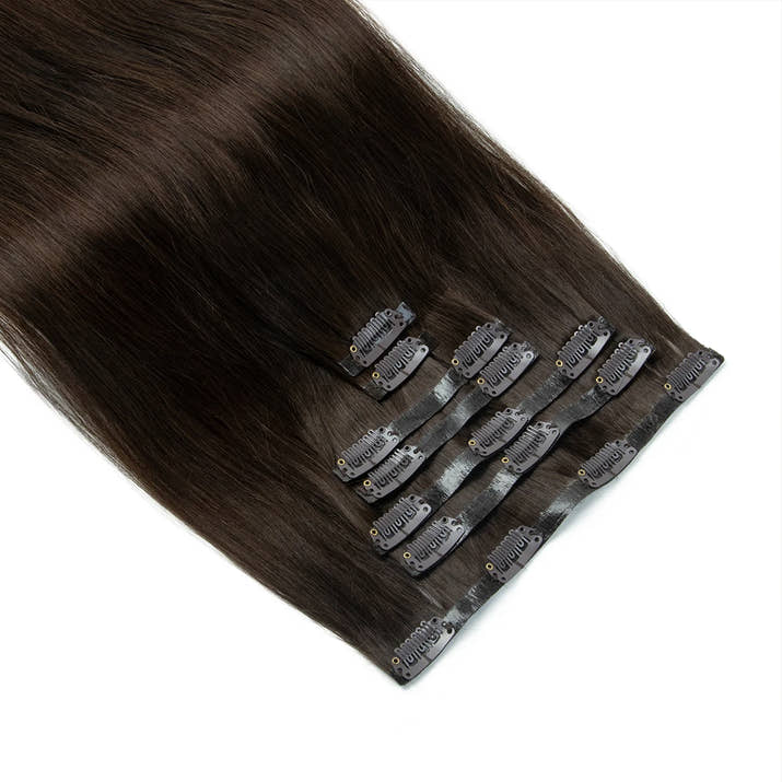 Invisible PU Weft Clip In Extension Human Hair Injected Clip in Hair Weft Machine Remy 12