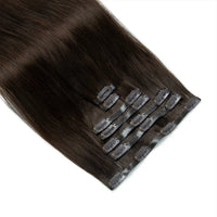 Invisible PU Weft Clip In Extension Human Hair Injected Clip in Hair Weft Machine Remy 12"-24" 7Pcs Silk Straight Clip On Hairs