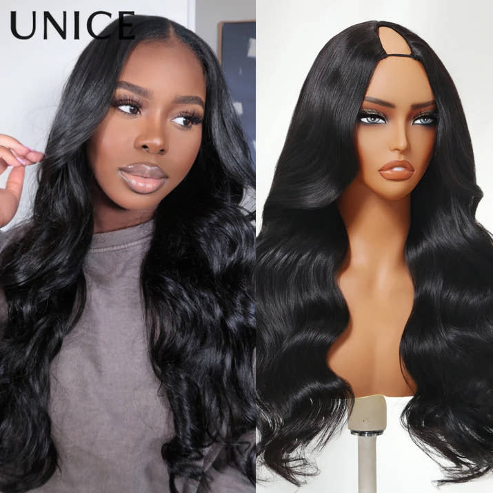 The Flip & Go™ Body Wave V-Part Drawstring Wig – 180% Density