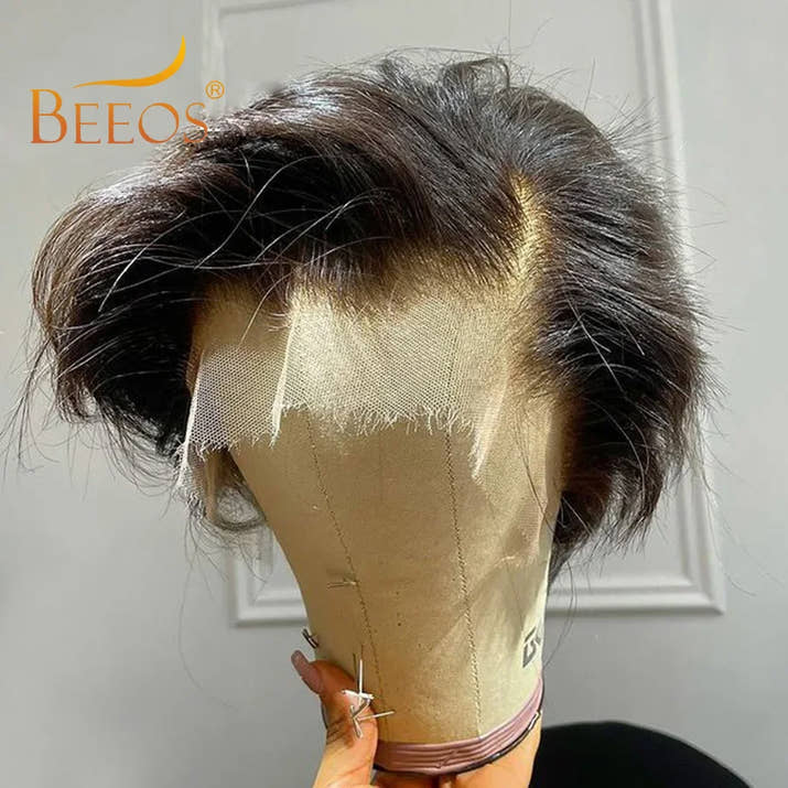 BEEOS Skinlike 13x4 HD Lace Front Human Hair Wigs Pre Plucked Short Pixie Cut Wig Brazilian Hair Wigs For Women Melting Skins