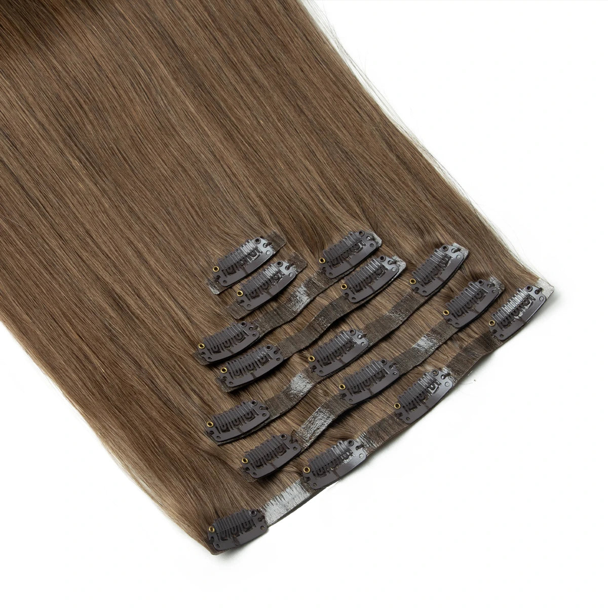 Invisible PU Clip In Hair Extension Human Hair Injected PU Tape Weft Clip in Extension 7Pcs/set 12-24inch 100G 120G Clip On Hair