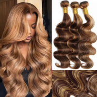 Highlight Ombre Bundles Human Hair 100% Unprocessed Brazilian Colored Body Wave Raw Hair Bundles Weave Extensions Deals