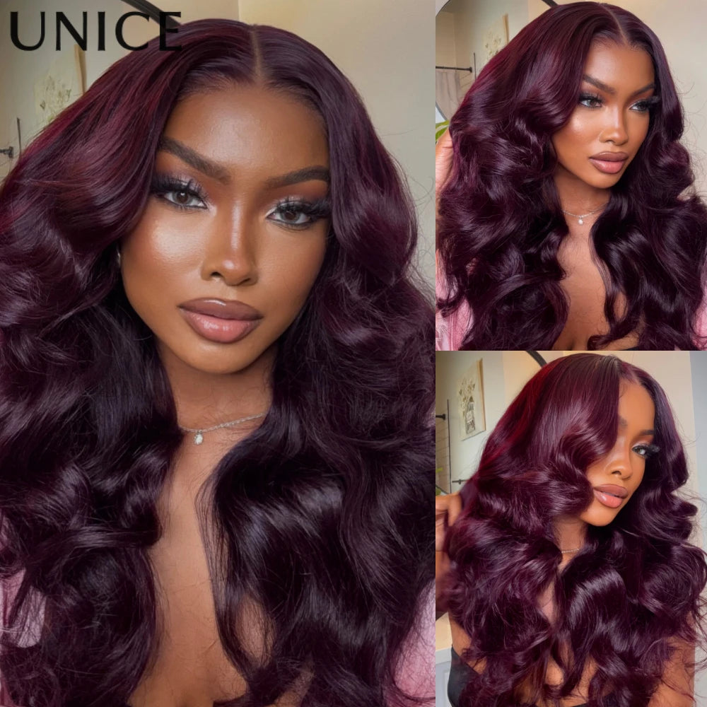UNice Purple Black Cherry Body Wave Bundles 1 3 4 Pcs/Lot 100% Virgin Human Hair Bundles