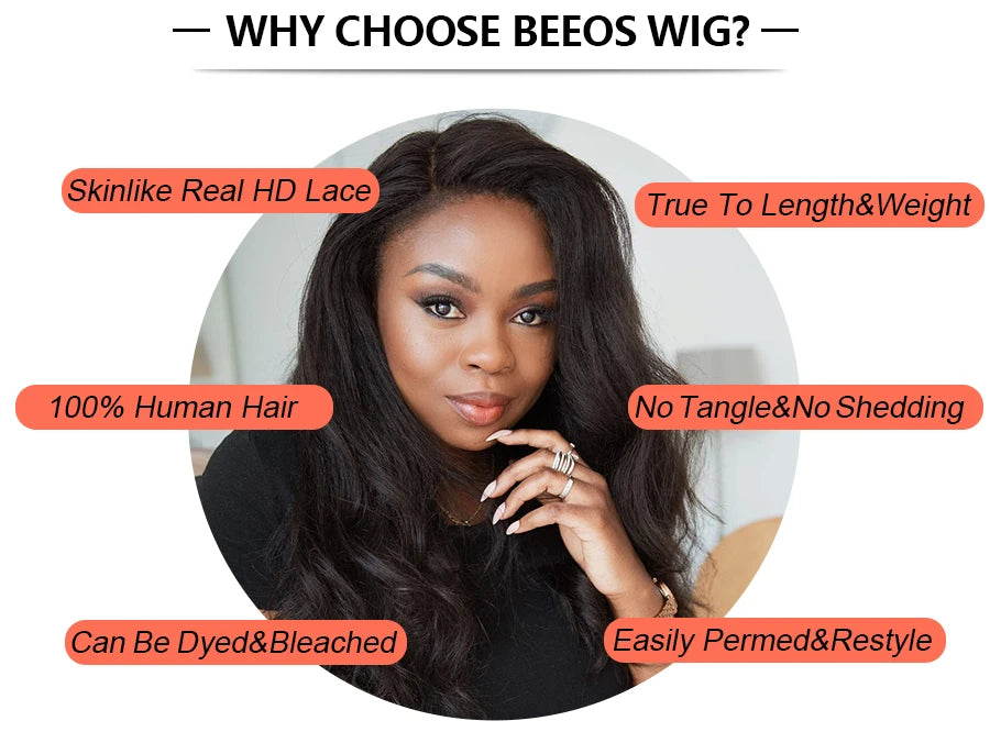 BEEOS 1B/613 Oreo Highlight 13x6 HD Lace Frontal Wig 250% Pre plucked 613 Blonde Body Wave 5x5 HD Lace Closure Wig For Women