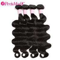 PerisModa 100% Human Hair Body Wave Bundles Human Hair Brazilian Natural Black 3/4 Bundle Deals Virgin Hair Raw Hair Extensions