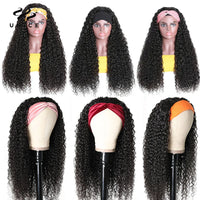 UNice Curly Headband Wigs 100% Human Hair Glueless Wig Beginner Friendly