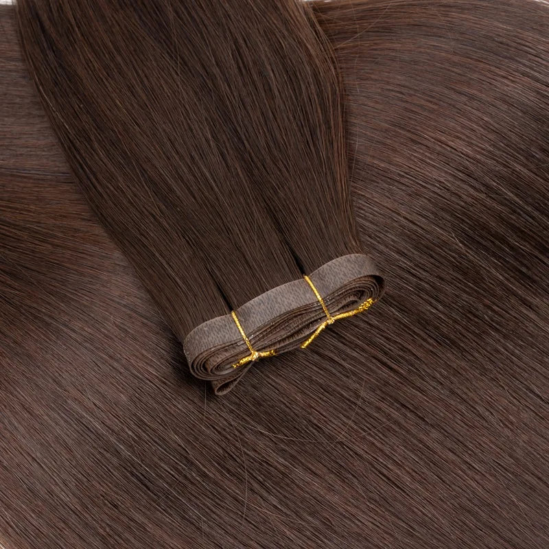 Invisible Long Tape PU Weft Human Hair Bundles Real Natural Hair Seamless & No-Glue Injected Tape In Hair Extensions Thick Ends