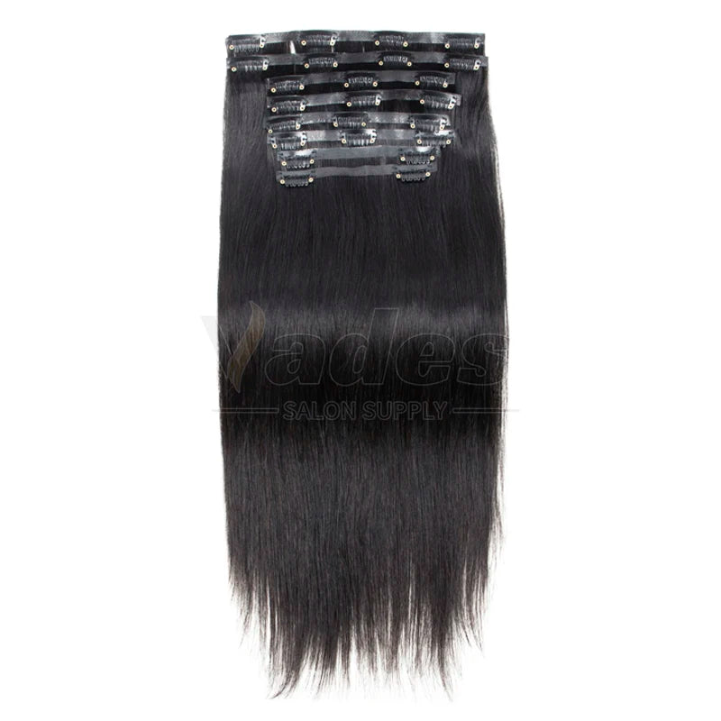 Invisible PU Weft Clip In Extension Human Hair Injected Clip in Hair Weft Machine Remy 12"-24" 7Pcs Silk Straight Clip On Hairs