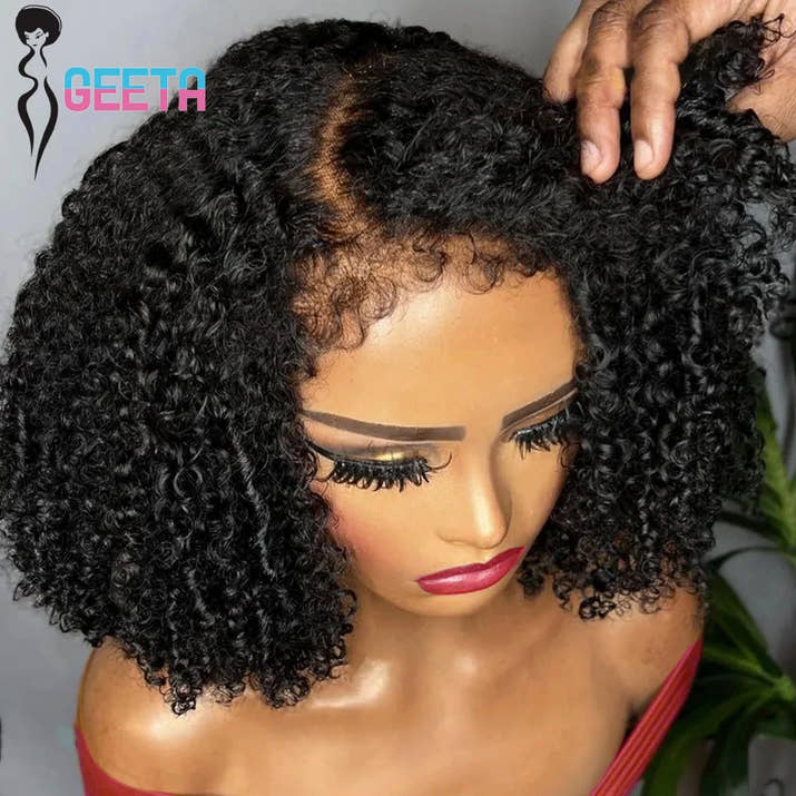 4C edges Kinky Curly Bob Wig