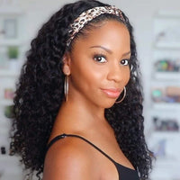 UNice Curly Headband Wigs 100% Human Hair Glueless Wig Beginner Friendly