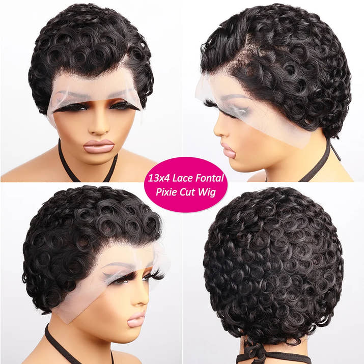 Body Wave 13x4 HD Lace Front Human Hair Wig Pixie Cut Glueless Wigs For Women 100% Human Hair Wigs Pre Plucked Lace Wig