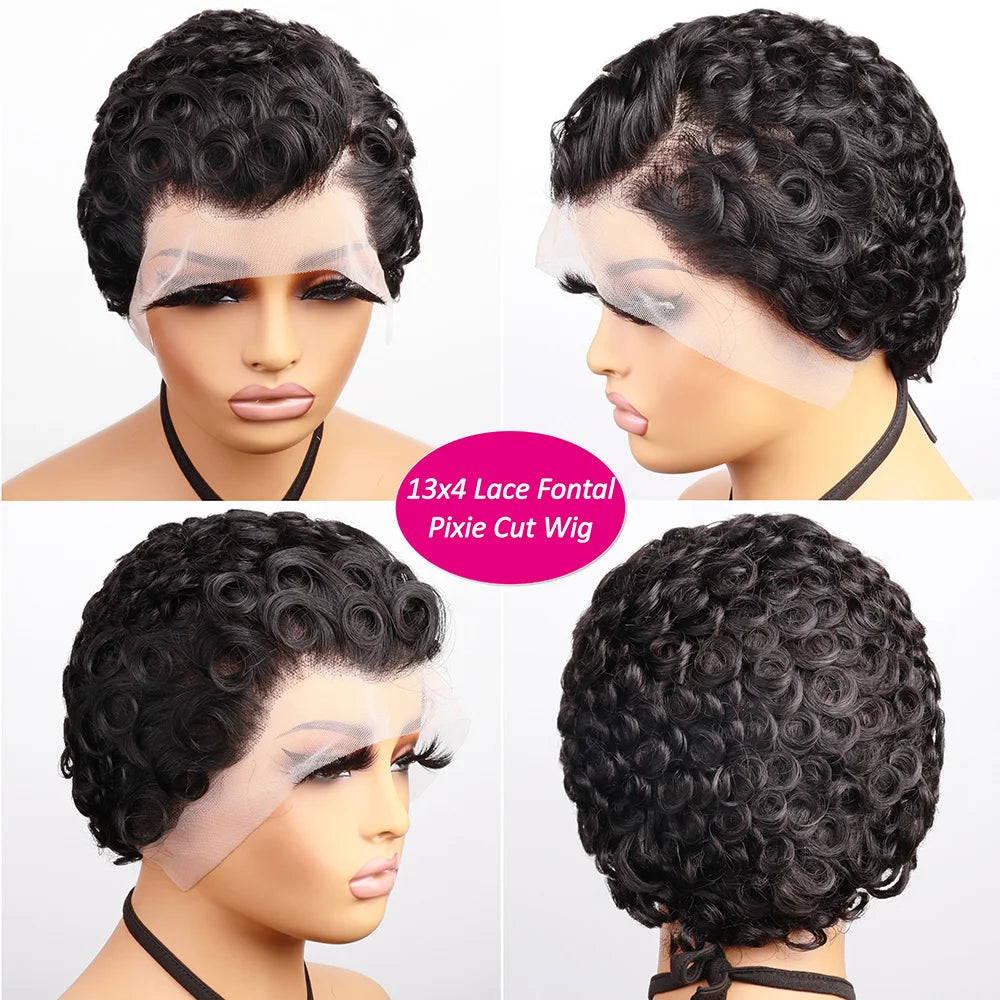 Body Wave 13x4 HD Lace Front Human Hair Wig Pixie Cut Glueless Wigs For Women 100% Human Hair Wigs Pre Plucked Lace Wig