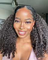 Glue-less Half Wig Kinky Curly Human Hair