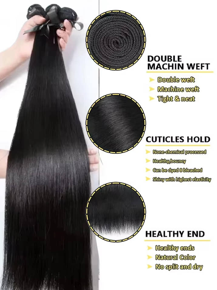 36 40 Inch Straight Human Hair Bundles 100% Human Hair Raw Virgin Unprocessed Hair Extensions Weave 3 4 Bundle Deals For Women