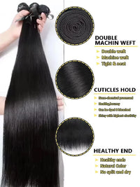 36 40 Inch Straight Human Hair Bundles 100% Human Hair Raw Virgin Unprocessed Hair Extensions Weave 3 4 Bundle Deals For Women